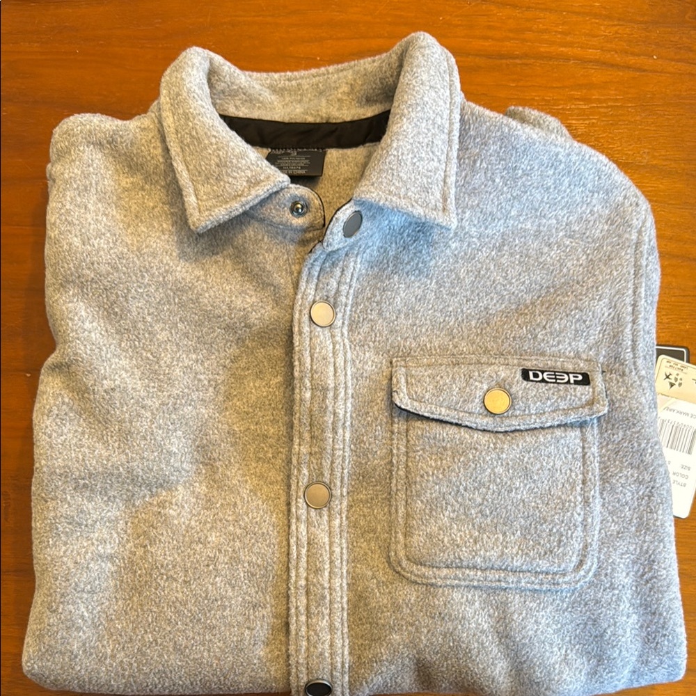 DEEP Light Gray Button-Up Jacket